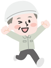 工事現場や工場で働く社員のイラスト