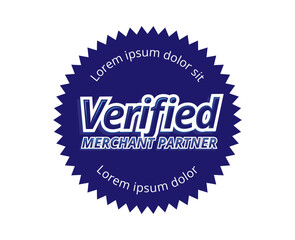 Circle blue  Verified Merchant  Logo Badge