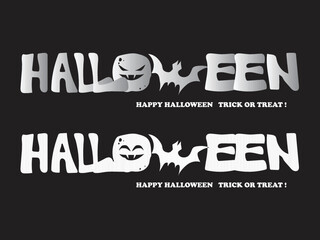 happy halloween, trick or treat, typography