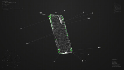 Smartphone Scanning Interface Animation. HUD Phone Recognition.