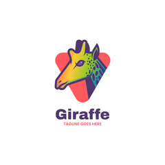 Obraz premium Vector Logo Illustration Giraffe Color Mascot Style