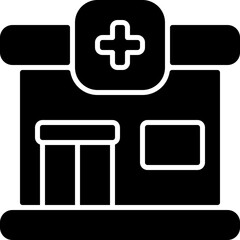 Fototapeta premium clinic solid icon