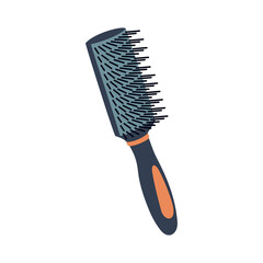 Hairbrush for everyday home hair care. Hairdresser equipment for hairstyle. Barbershop accessory. Hand drawn vector illustration isolated on white background. Flat cartoon style.