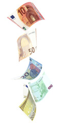 Euro Scheine in vertikaler Anordung