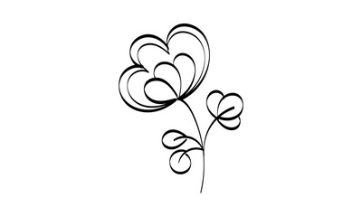 Floral Art.  flower drawing with line-art. Drawing vector graphics with floral pattern for design.