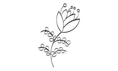 Floral Art.  flower drawing with line-art. Drawing vector graphics with floral pattern for design.