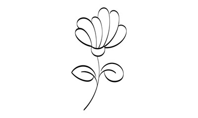 Floral Art.  flower drawing with line-art. Drawing vector graphics with floral pattern for design.