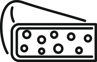 White cheese icon outline vector. Milk production. Cow food