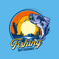 fishing emblem outdoor