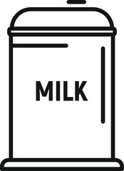 Milk pot icon outline vector. Cheese production. Dairy process