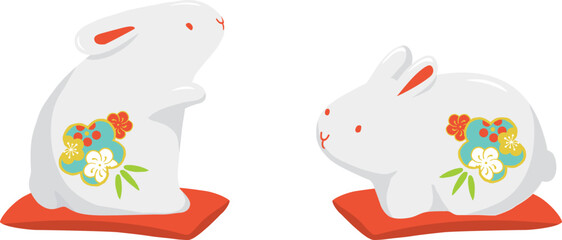 うさぎの置物セット