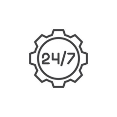 24-7 service line icon