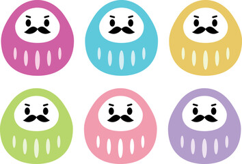 だるまのアイコン6種セット