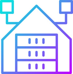 Virtual information warehousing gradient linear vector icon. Data mining technique. Digital storage for data. Thin line color symbol. Modern style pictogram. Vector isolated outline drawing