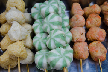 Pasar Lama Tangerang, Banten, Indonesia – August 21, 2022: Skewer or Lok - Lok with Selected Focus.