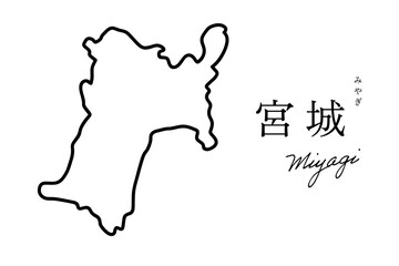 宮城 みやぎ miyagi　シンプルな地図