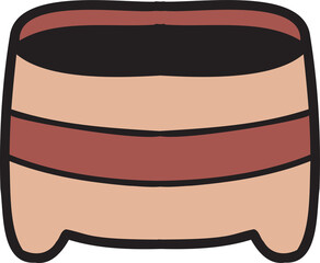 Hand Drawn cute terracotta plant pot illustration