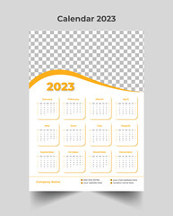 Monthly calendar for 2023 year. Vector layout of a wall calendar in a minimalist style. The week Starts on Sunday.