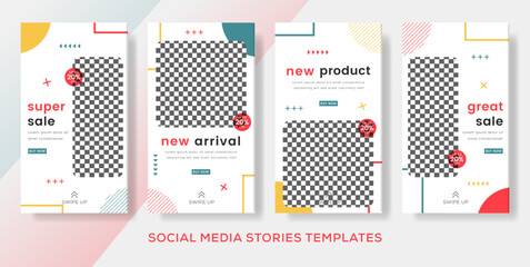 Sale stories banner layout template modern design background
  for social media post, stories, story, flyer. Vector illustration
