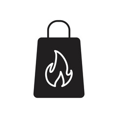 Charcoal paper bag icon. Charcoal paper bag grill vector object for labels, vector illustration