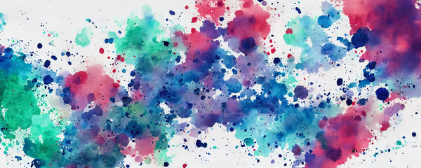 Watercolor Splashes of colorful paint drops.