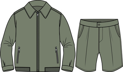 KID BOYS WEAR SWEAT SET VECTOR