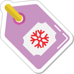 Christmas Tag Colored Vector Icon 