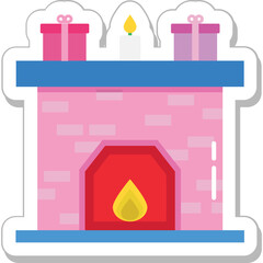 Fireplace Colored Vector Icon 