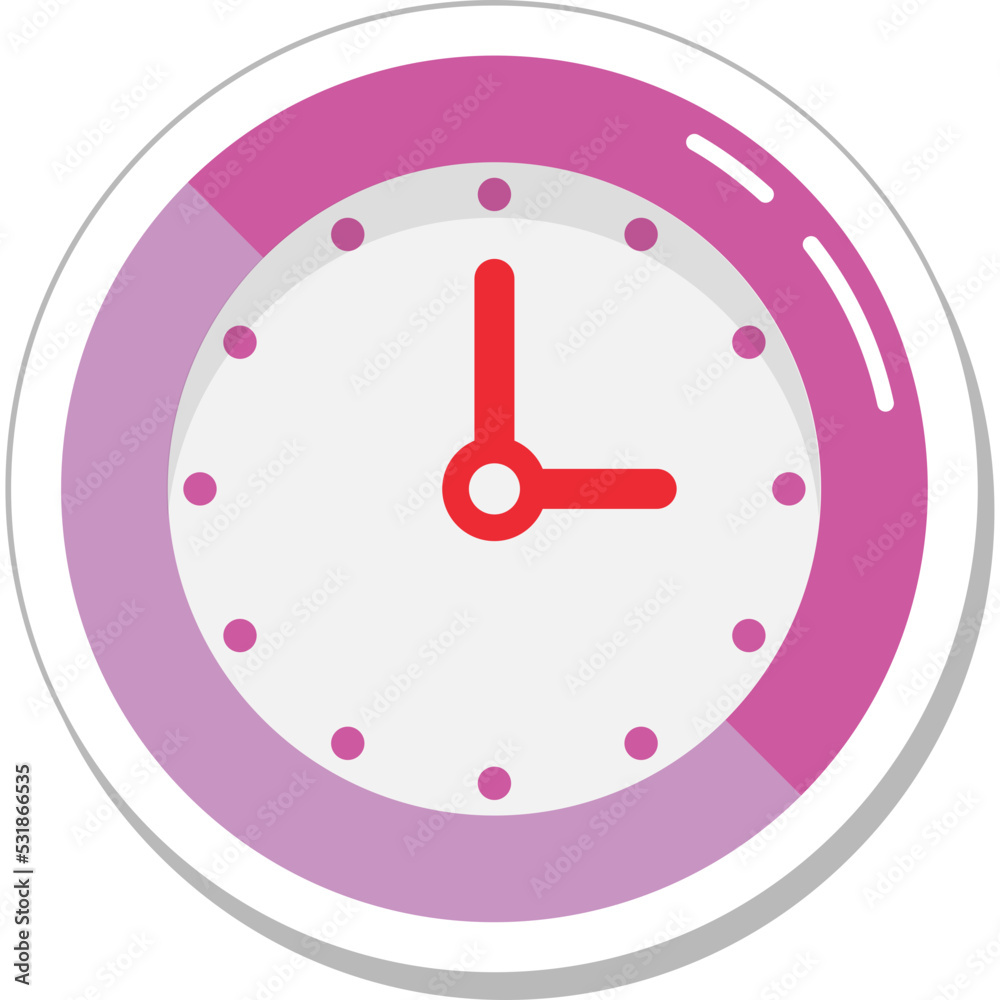 Poster clock colored vector icon