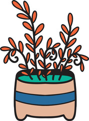 Hand Drawn cute indoor plant illustration