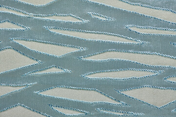 Upholstery fabric fragment for furniture, home or office decor, close up
