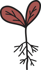 Hand Drawn young plant illustration