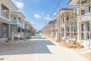 construction residential new house in progress at building site housing estate development