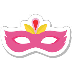 Carnival Mask Colored Vector Icon 