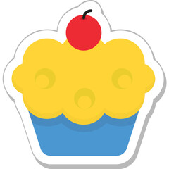 Cupcake Colored Vector Icon 