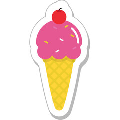 Ice Cone Colored Vector Icon