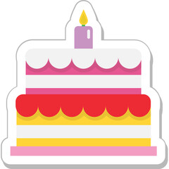 Cake Colored Vector Icon
