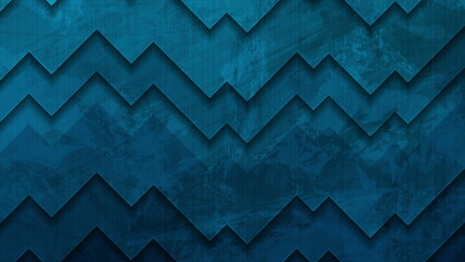 Dark blue geometric tech material grunge background