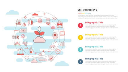 agronomy concept for infographic template banner with four point list information