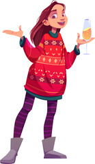 Girl in Christmas costume