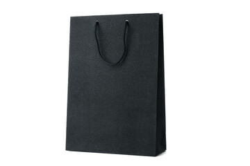 Concept of Black friday sale, black bag isolated on white background