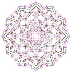 マンダラアート(立体的、ネオン風、幾何学模様、ピンク)