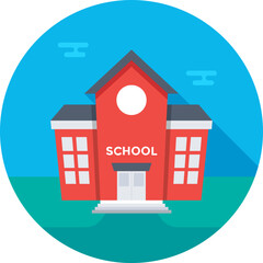 Fototapeta premium School Building Vector Icon 