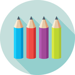 Color Pencils Vector Icon 