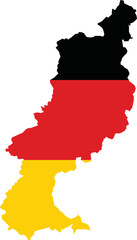 Simple flat blank vector flag map of the German regional capital city of REUTLINGEN within the flag of GERMANY