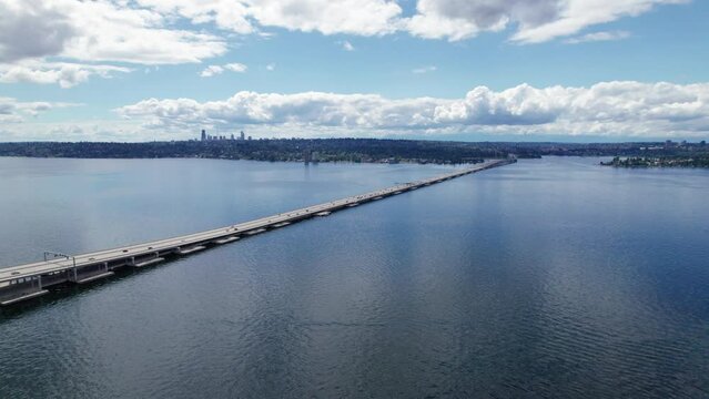 Lake Washington 520 Floating Bridge Aerial View