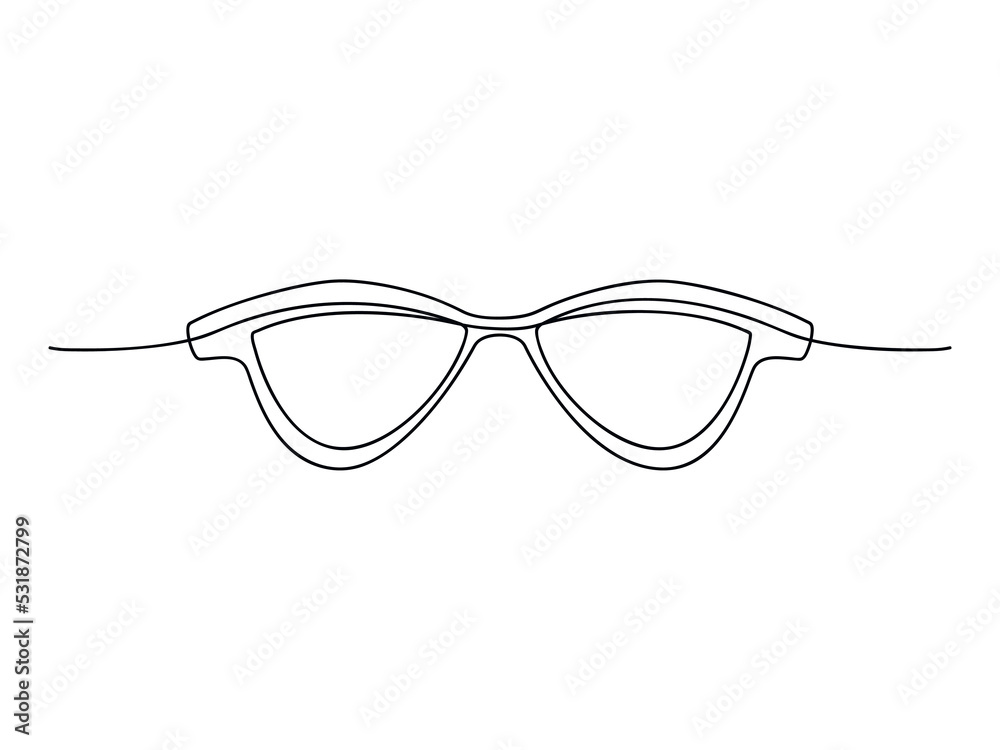 Canvas Prints sunglasses vector one line continuous drawing illustration. hand drawn linear silhouette icon. minim