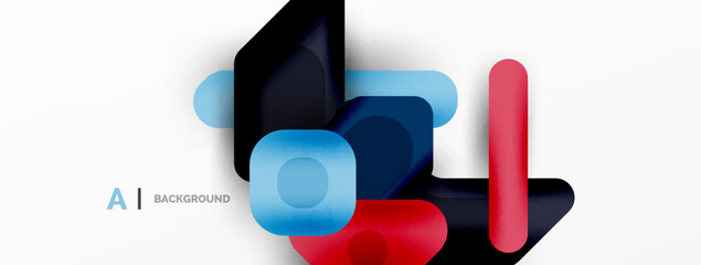 Minimal geometric abstract background. Colorful geometric blocks. Lines, squares and triangles composition wallpaper