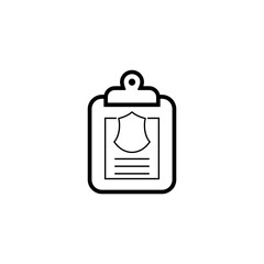 Privacy checklist icon. Pc security logo isolated on white background