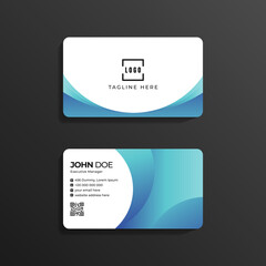 abstract blue business card design template